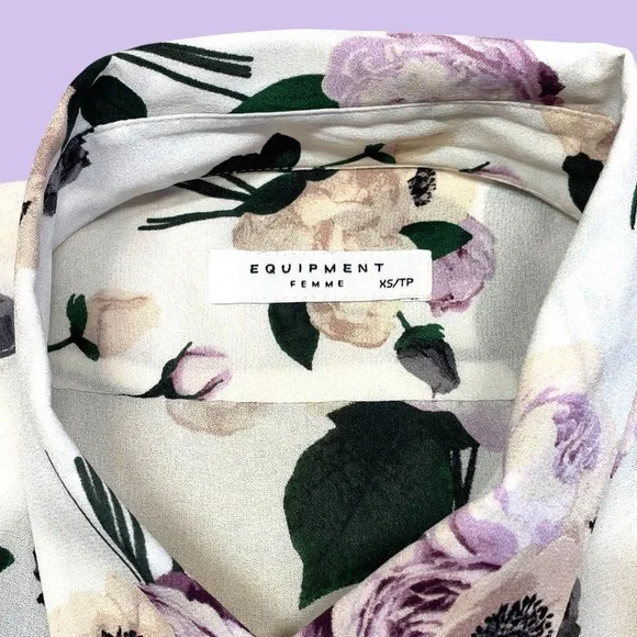 Equipment Liana Floral Print 100% Silk Blouse XS